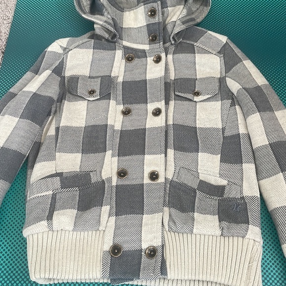 Early 2000s Hurley Plaid insulated jacket with removable hood SMALL - Picture 3 of 10